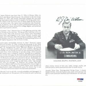 RALPH WATSON SIGNED 8X10 (D) PSA DNA AC42463 WWII ACE 5 KILLS
Opens in a new window or tab