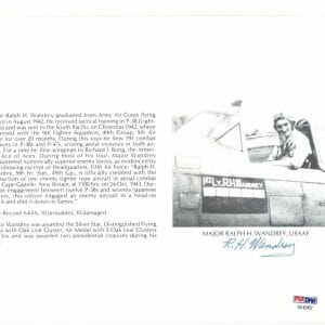 RALPH WANDREY SIGNED 8X10 (D) PSA DNA AC42457 WWII ACE 6 KILLS
Opens in a new window or tab
