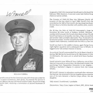 WILLIAM FARRELL SIGNED 8X10 (D) PSA DNA AC42568 WWII ACE 5 KILLS
Opens in a new window or tab