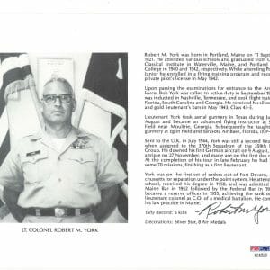 ROBERT YORK SIGNED 8X10 (D) PSA DNA AC42520 WWII ACE 5 KILLS
Opens in a new window or tab