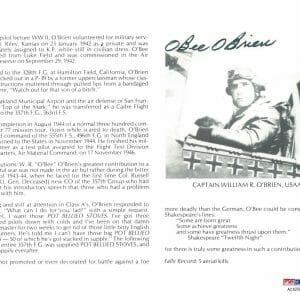 WILLIAM OBEE OBRIEN SIGNED 8X10 (D) PSA DNA AC42796 WWII ACE 5 KILLS
Opens in a new window or tab