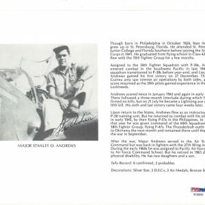 STANLEY ANDREWS SIGNED 8X10 (D) PSA DNA AC42016 WWII WAR ACE 6 KILLS
Opens in a new window or tab