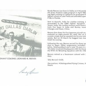 LEONARD RANDY REEVES SIGNED 8X10 (D) PSA DNA AC42880 WWII ACE 6 KILLS
Opens in a new window or tab