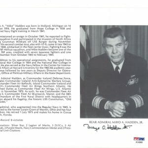 MAYO HADDEN JR SIGNED 8X10 (D) PSA DNA AC42682 WWII ACE 8 KILLS
Opens in a new window or tab
