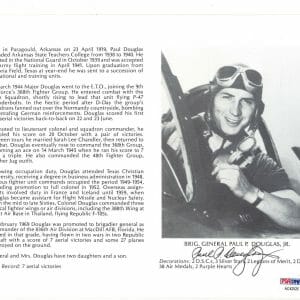 PAUL DOUGLAS SIGNED 8X10 (D) PSA DNA AC42526 WWII ACE 7 KILLS
Opens in a new window or tab