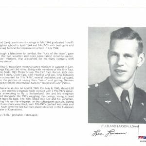 LELAND LARSON SIGNED 8X10 (D) PSA DNA AC41593 WWII ACE 7 KILLS
Opens in a new window or tab