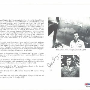 WALTER BENZ SIGNED 8X10 (D) PSA DNA AC42083 WWII ACE 8 KILLS
Opens in a new window or tab