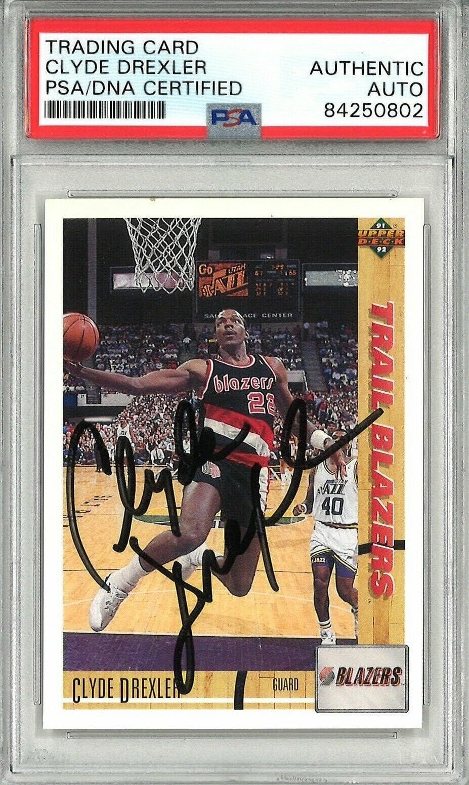 CLYDE DREXLER SIGNED 1991 UPPER DECK TRADING CARD PSA DNA 84250802 ...