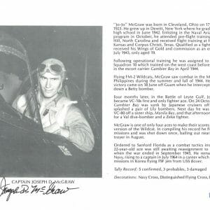 JOSEPH MCGRAW SIGNED 8X10 PSA DNA X96363 (D) WWII WAR ACE 5 KILLS USN
Opens in a new window or tab