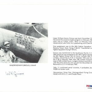 KENNY GIROUX SIGNED 8X10 (D) PSA DNA AC42646 WWII ACE 11 KILLS
Opens in a new window or tab