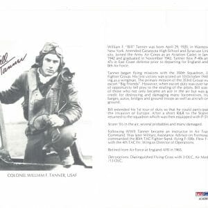 WILLIAM TANNER SIGNED 8X10 (D) PSA DNA AC42387 WWII ACE 5.5 KILLS
Opens in a new window or tab