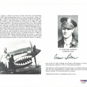 MARVIN LUBNER SIGNED 8X10 (D) PSA DNA AC41644 WWII ACE 6 KILLS
Opens in a new window or tab