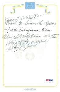 MEDAL OF HONOR RECIPIENT MULTI SIGNED BOOKPLATE PSA/DNA AB11073 X6 CMOH
 COLLECTIBLE MEMORABILIA