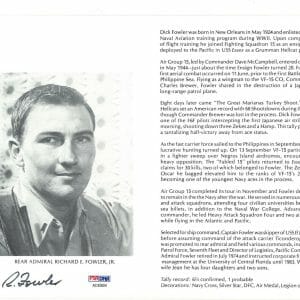 RICHARD FOWLER JR SIGNED 8X10 (D) PSA DNA AC42604 WWII ACE 6.5 KILLS
Opens in a new window or tab