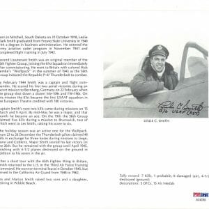 LESLIE SMITH SIGNED 8X10 PSA DNA AC42353 WWII ACE 7 KILLS (D)
Opens in a new window or tab