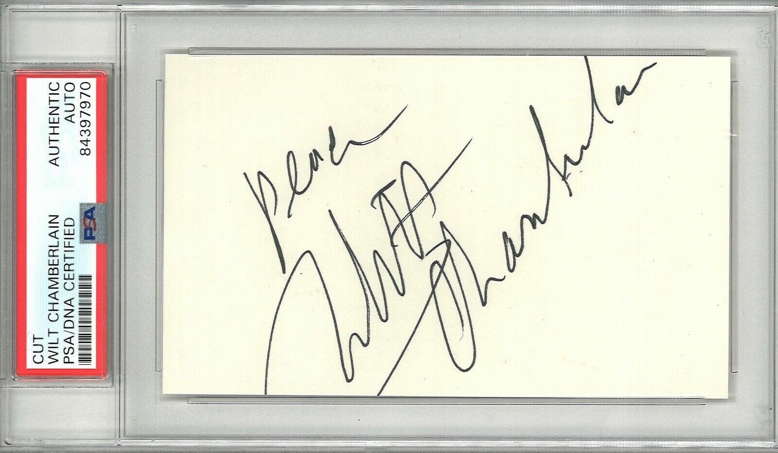 WILT CHAMBERLAIN SIGNED CUT SIGNATURE PSA DNA 84397970 LAKERS HOF Opens ...