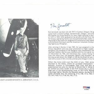 KEN JERNSTEDT SIGNED 8X10 (D) PSA DNA AC42972 WWII ACE 10.5 KILLS
Opens in a new window or tab