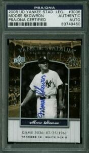 Yankees Moose Skowron Signed Card 2008 Ud Yankee Stad. Leg. #3036 PSA Slabbed
Opens in a new window or tab