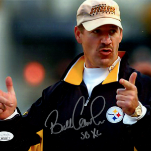 BILL COWHER HAND SIGNED 8x10 COLOR PHOTO STEELERS COACH SB XL CHAMPS JSA
