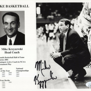 MIKE KRZYZEWSKI HAND SIGNED 8x10 PHOTO DUKE BLUE DEVILS COACH JSA
