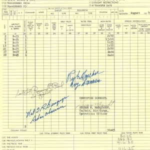 ANSELME / BIEL / BURGWYN SIGNED FLIGHT RECORD PSA DNA AB12752 ATOMIC BOMB
