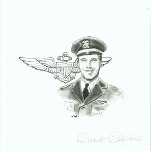COOK CLELAND SIGNED PRINT PSA DNA AH01025 (D) WWII ACE
