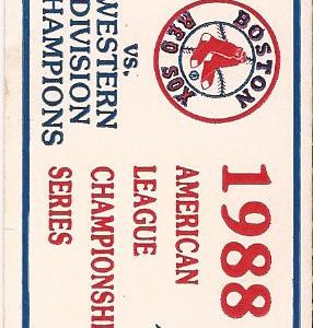 1988 AMERICAN LEAGUE CHAMPIONSHIP SERIES TICKET STUB GAME 1 BOSTON RED SOX
