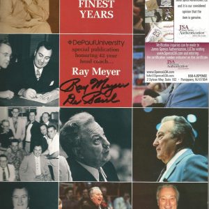 RAY MEYER COLLEGE BASKETBALL SIGNED AUTOGRAPH MAGAZINE JSA COA #G95411 DECEASED
