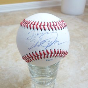 Tommy & Sue Ann Thompson Wisconsin Governor Signed Baseball PSA Guaranteed #1
