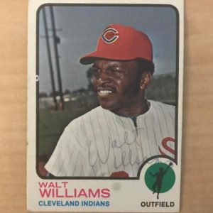 WALT WILLIAMS CLEVELAND INDIANS SIGNED DECEASED 1973 TOPPS CARD #297 W/COA
