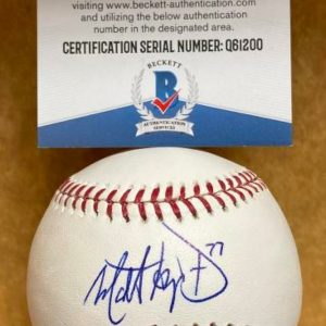 MATT HERGES GIANTS/DODGERS/INDIANS SIGNED AUTO M.L. BASEBALL BECKETT Q61200