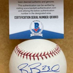 BEN BROUSSARD MARINERS/INDIANS SIGNED AUTOGRAPHED M.L. BASEBALL BECKETT Q63863