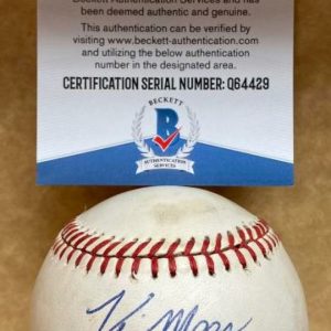 KEVIN MAAS NEW YORK YANKEES SIGNED AUTOGRAPHED A.L. BASEBALL BECKETT Q64429