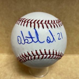 ABIATAL AVELINO NEW YORK YANKEES/GIANTS SIGNED AUTOGRAPHED M.L. BASEBALL W/ COA
