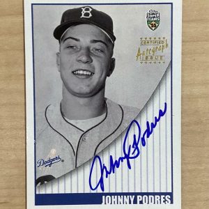 JOHNNY PODRES BROOKLYN DODGERS SIGNED AUTOGRAPHED 2002 TOPPS CARD #STA-JPO