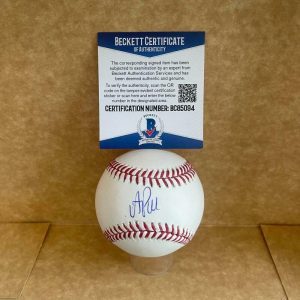 A.J. PUK OAKLAND A'S SIGNED AUTOGRAPHED M.L. BASEBALL BAS BC85094