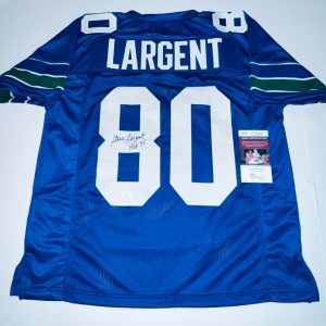 Steve Largent Seattle Seahawks signed Custom jersey autographed W/ HOF Ins JSA