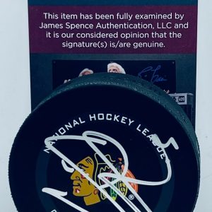 Seth Jones signed Chicago Blackhawks Official Game Puck autographed Hawks JSA