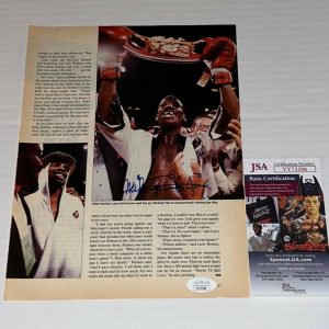 Michael Spinks Jinx signed Magazine Page Boxing Champ autographed 12 JSA