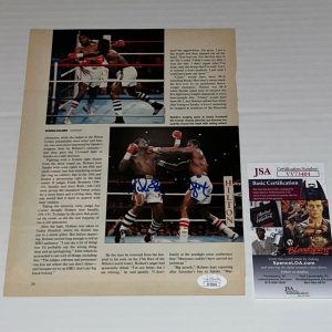 Michael Spinks Jinx signed Magazine Page Boxing Champ autographed 4 JSA