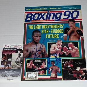 Michael Moorer & Charles Williams signed Boxing Magazine Page autographed JSA