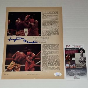 Livingstone Bramble signed Magazine Page Boxing Champ autographed JSA