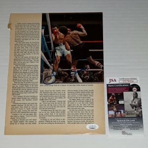 Leon Spinks signed Boxing Magazine Page Heavyweight Champ autographed 6 JSA
