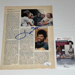 Leon Spinks signed Boxing Magazine Page Heavyweight Champ autographed JSA