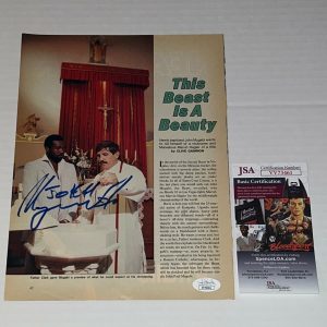 John Mugabi The Beast signed Boxing Magazine Page autographed 4 JSA