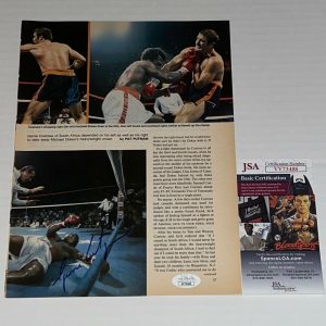 Gerrie Coetzee signed Magazine Page Boxing Champ autographed JSA