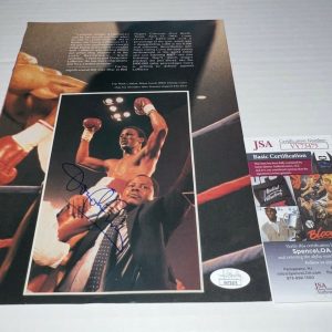 Donald Curry Cobra signed Magazine Page Boxing Champ autographed JSA