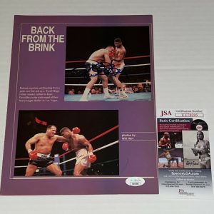 David Bey signed Magazine Page Boxing Champ autographed 2 JSA