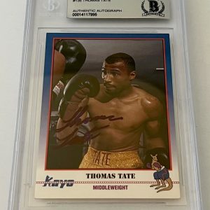 Thomas Tate Boxing signed 1991 Kayo #136 Card autographed Beckett Slabbed #3
