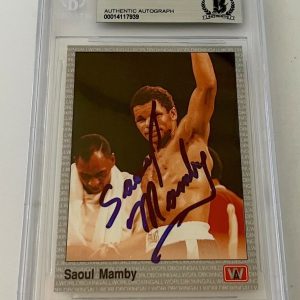 Saoul Mamby Boxing signed 1991 All World #104 Card autographed Beckett Slabbed 2
